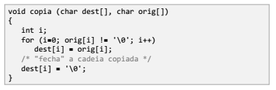 cadeia de caracteres função copia copia os elementos de uma cadeia de