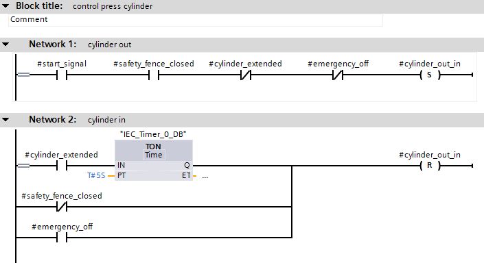 Programa no diagrama de blocos funcionais (FBD) Programa no diagrama ladder (LD)