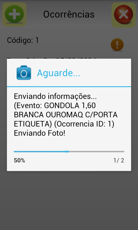 para editar, selecione a ocorrência e click em Editar.