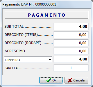 Para cancelar um item da DAV, basta selecionar o item que deseja cancelar e em seguida clicar no botão Cancelar Item F5, se o usuário não tiver permissão para cancelar o item, será mostrado uma tela