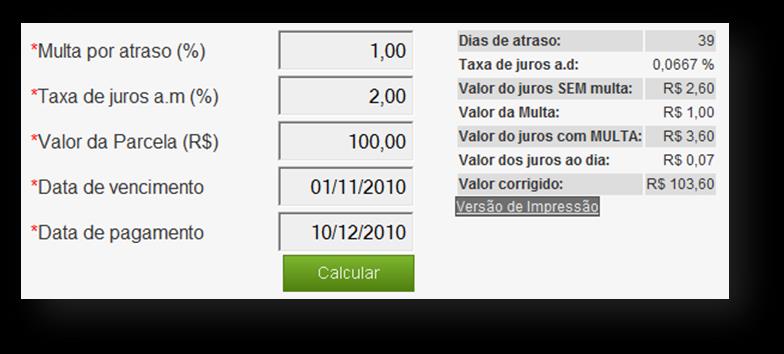 Inserindo data de vencimento, data de pagamento, multa, e juros ao mês, e também o valor do título.