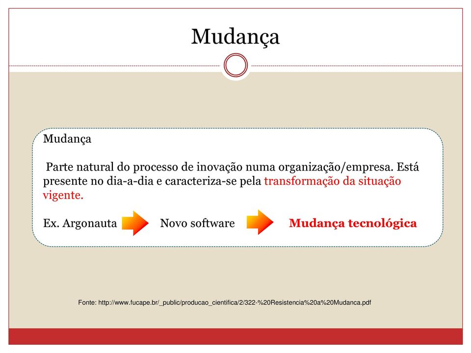 Está presente no dia-a-dia e caracteriza-se pela transformação da situação