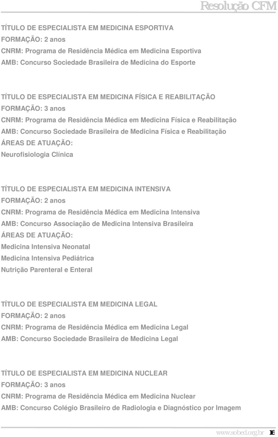 ESPECIALISTA EM MEDICINA INTENSIVA Programa de Residência Médica em Medicina Intensiva AMB: Concurso Associação de Medicina Intensiva Brasileira Medicina Intensiva Neonatal Medicina Intensiva
