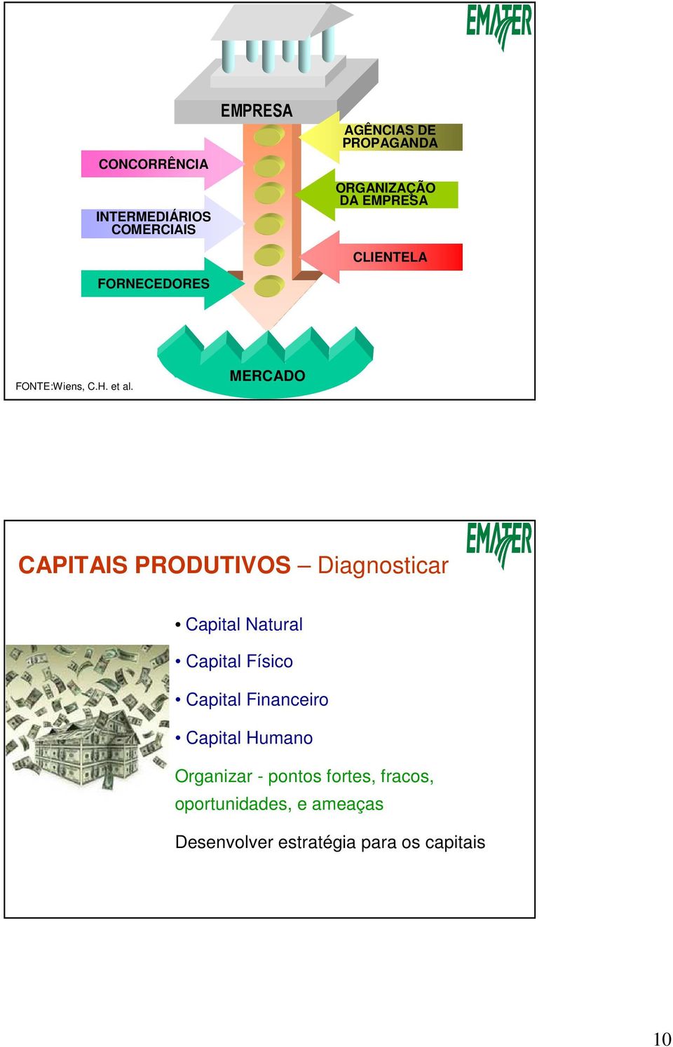 MERCADO CAPITAIS PRODUTIVOS Diagnosticar Capital Natural Capital Físico Capital