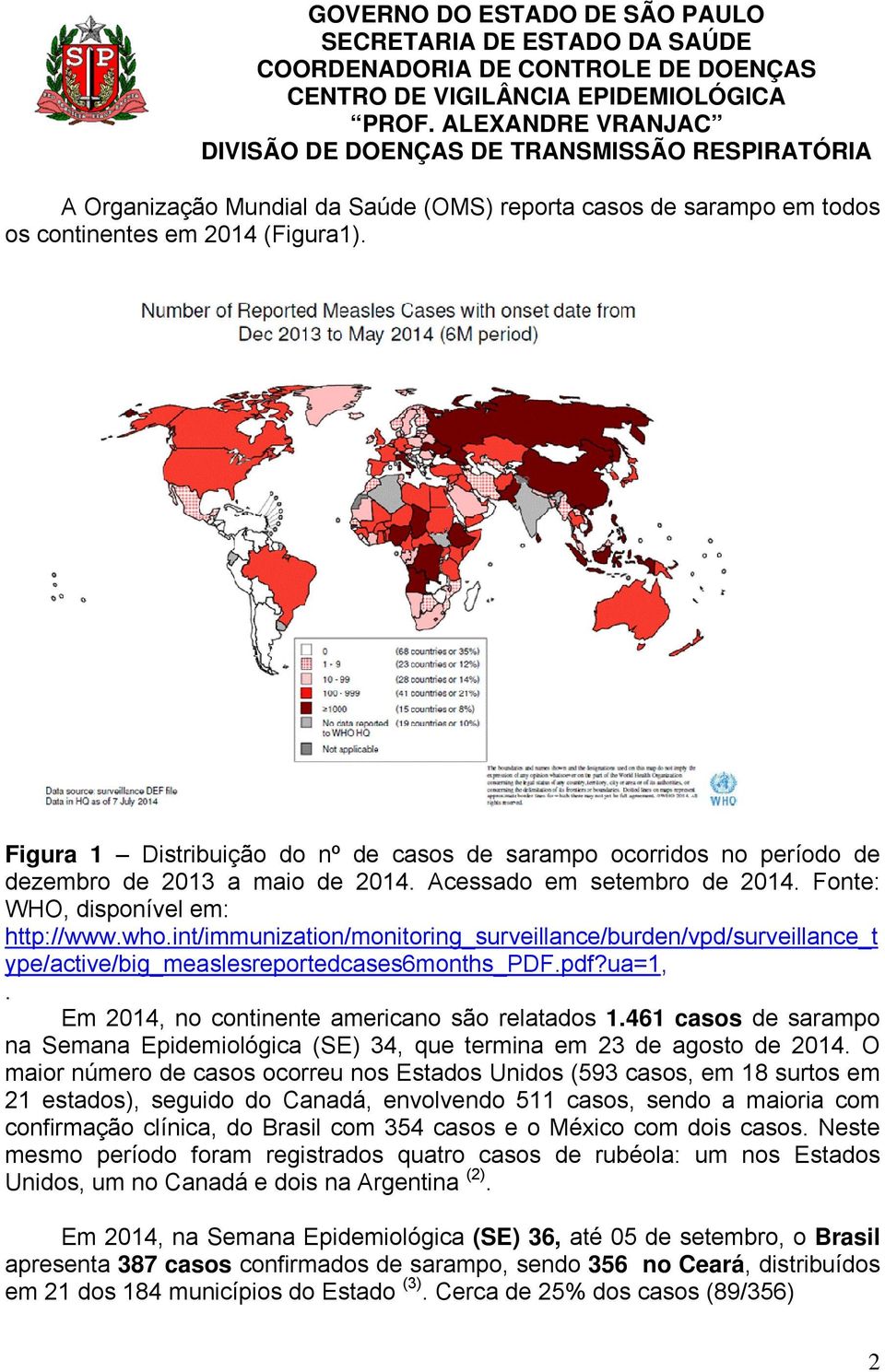 int/immunization/monitoring_surveillance/burden/vpd/surveillance_t ype/active/big_measlesreportedcases6months_pdf.pdf?ua=1,. Em 2014, no continente americano são relatados 1.