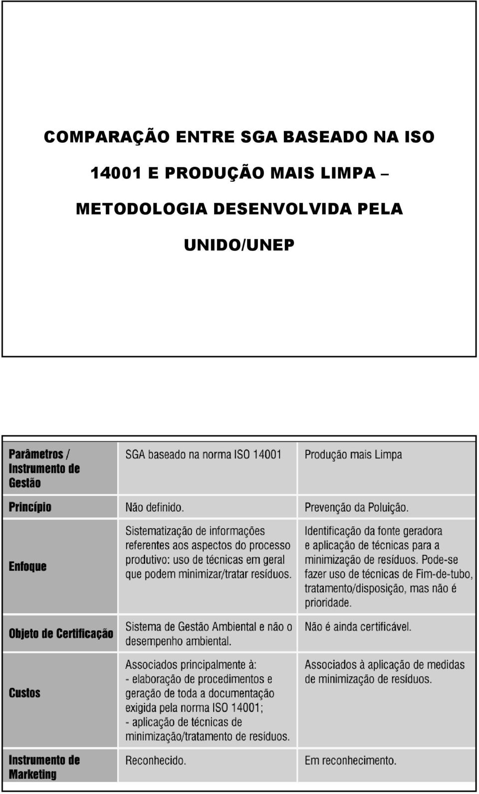 PRODUÇÃO MAIS LIMPA