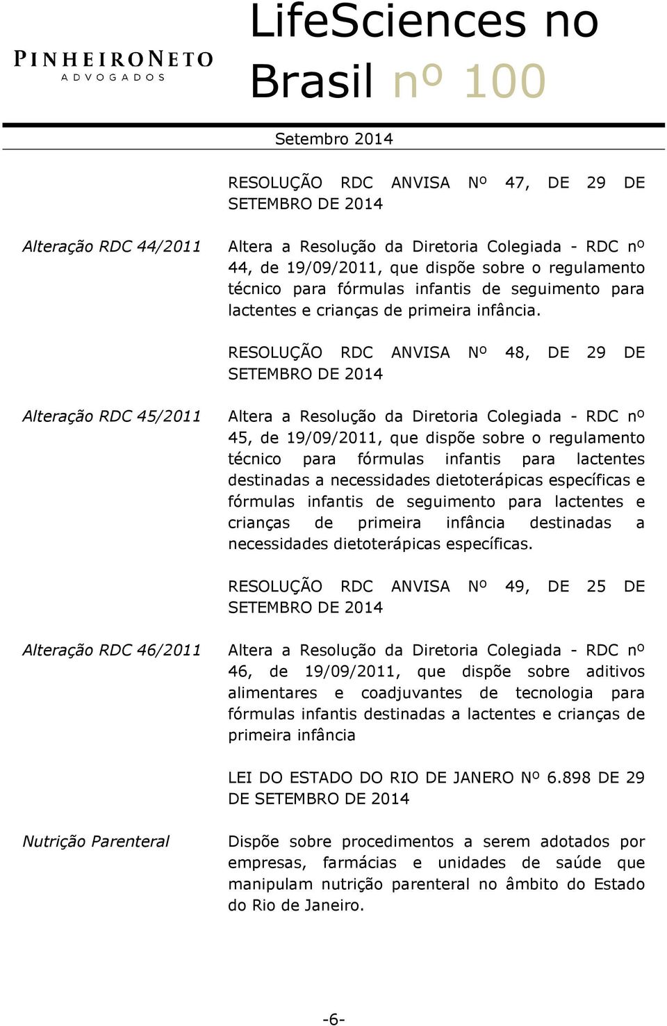 RESOLUÇÃO RDC ANVISA Nº 48, DE 29 DE SETEMBRO DE Alteração RDC 45/2011 Altera a Resolução da Diretoria Colegiada - RDC nº 45, de 19/09/2011, que dispõe sobre o regulamento técnico para fórmulas