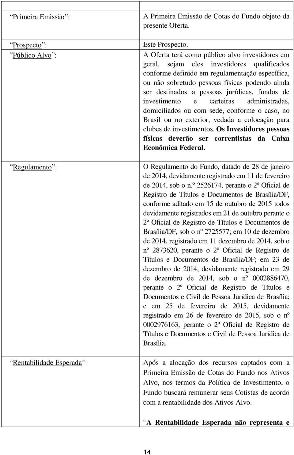 destinados a pessoas jurídicas, fundos de investimento e carteiras administradas, domiciliados ou com sede, conforme o caso, no Brasil ou no exterior, vedada a colocação para clubes de investimentos.