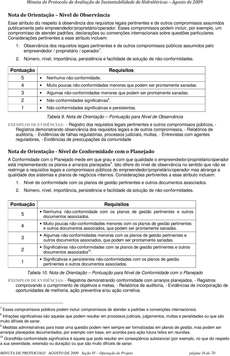 Esses cmprmisss pdem incluir, pr exempl, um cmprmiss de atender padrões, declarações u cnvenções internacinais sbre questões particulares. Cnsiderações pertinentes a esse atribut incluem: 1.