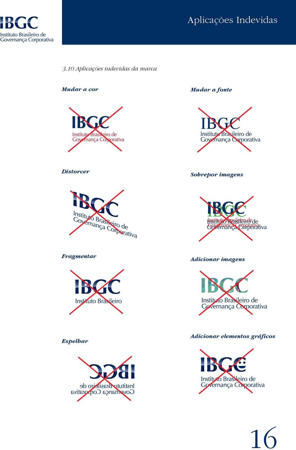 Mudar a fonte IBGC Distorcer Sobrepor imagens