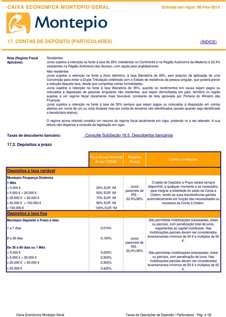 Não residentes Juros sujeitos a retenção na fonte a título definitivo, à taxa liberatória de 28%, sem prejuízo da aplicação de uma Convenção para evitar a Dupla Tributação celebrada com o Estado de