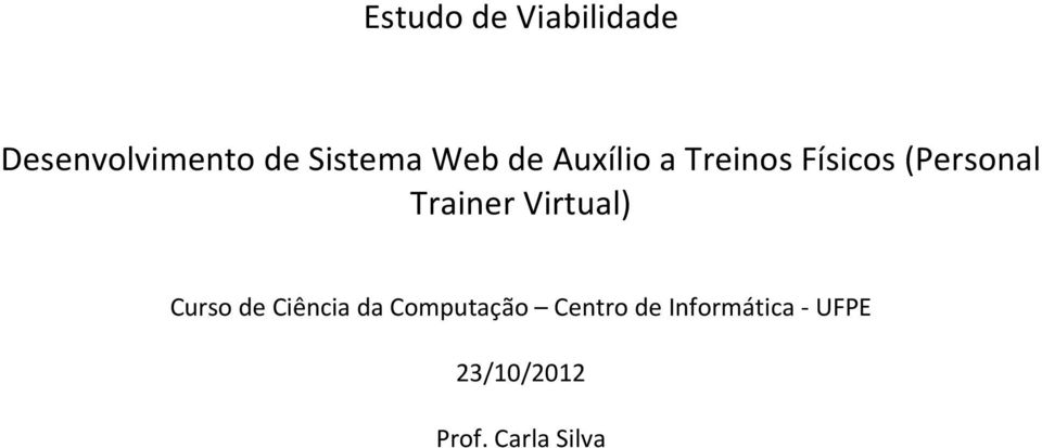 Trainer Virtual) Curso de Ciência da Computação