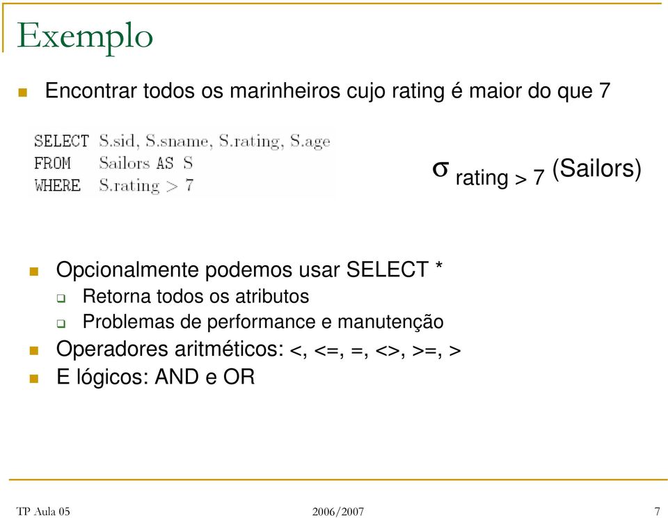 Retorna todos os atributos Problemas de performance e