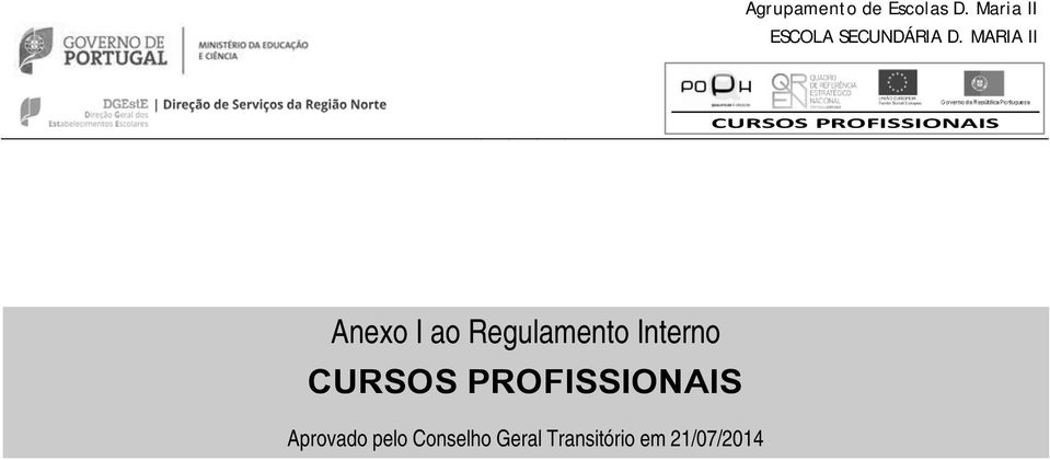 MARIA II CURSOS PROFISSIONAIS Anexo I ao