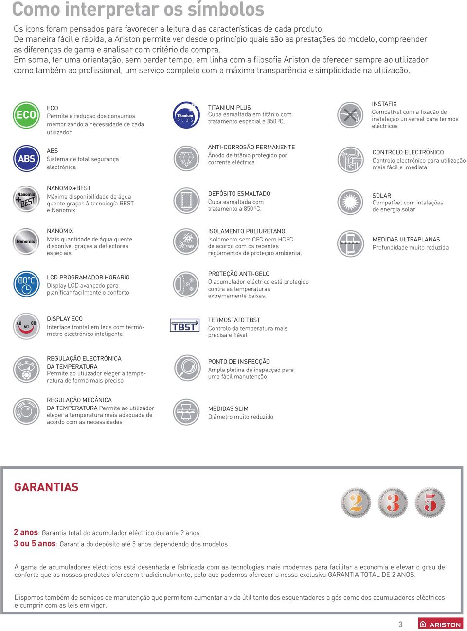 De maneira fácil e rápida, a Ariston permite ver desde o princípio quais são as prestações do modelo, compreender as diferenças de gama e analisar com critério de compra.
