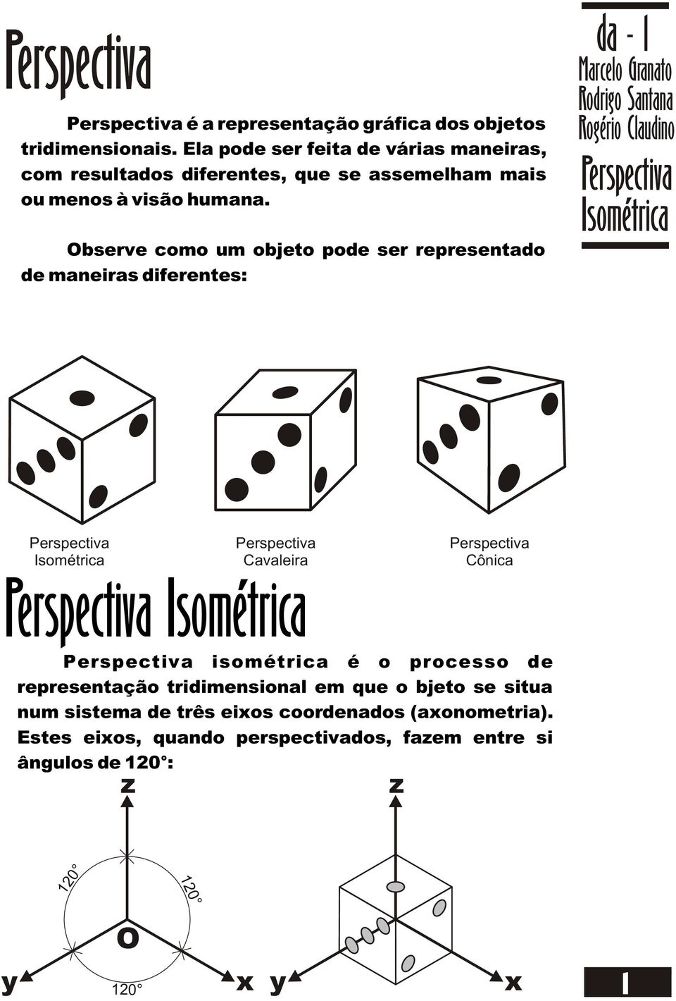 Observe como um objeto pode ser representado de maneiras diferentes: da - 1 Marcelo Granato Cavaleira Cônica isométrica é o