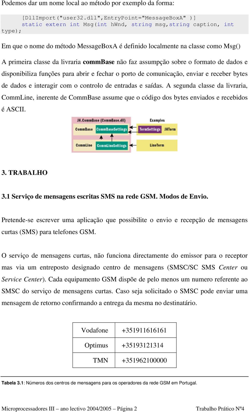 da livraria commbase não faz assumpção sobre o formato de dados e disponibiliza funções para abrir e fechar o porto de comunicação, enviar e receber bytes de dados e interagir com o controlo de