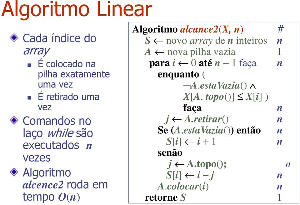 array de iteiros A ova pilha vazia 1 para i 0 até 1 faça equato ( A.estaVazia() X[A.