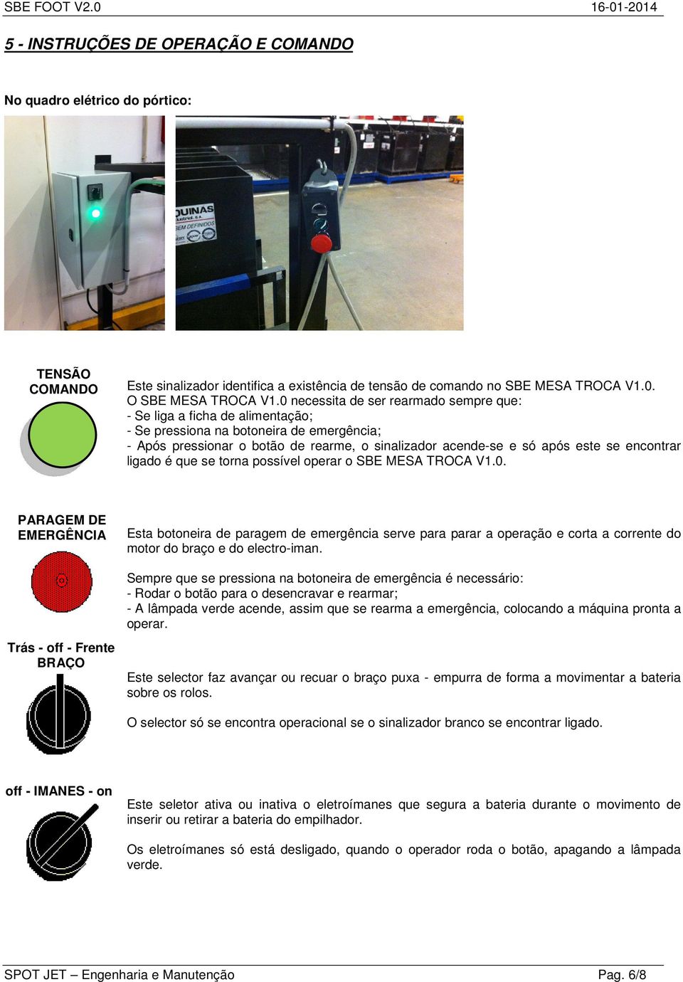 encontrar ligado é que se torna possível operar o SBE MESA TROCA V1.0.