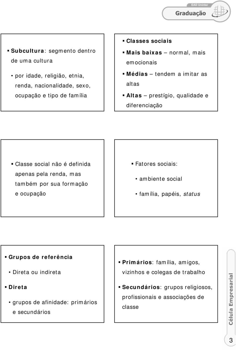 também por sua formação e ocupação Fatores sociais: ambiente social família, papéis, status Grupos de referência Direta ou indireta Direta grupos de