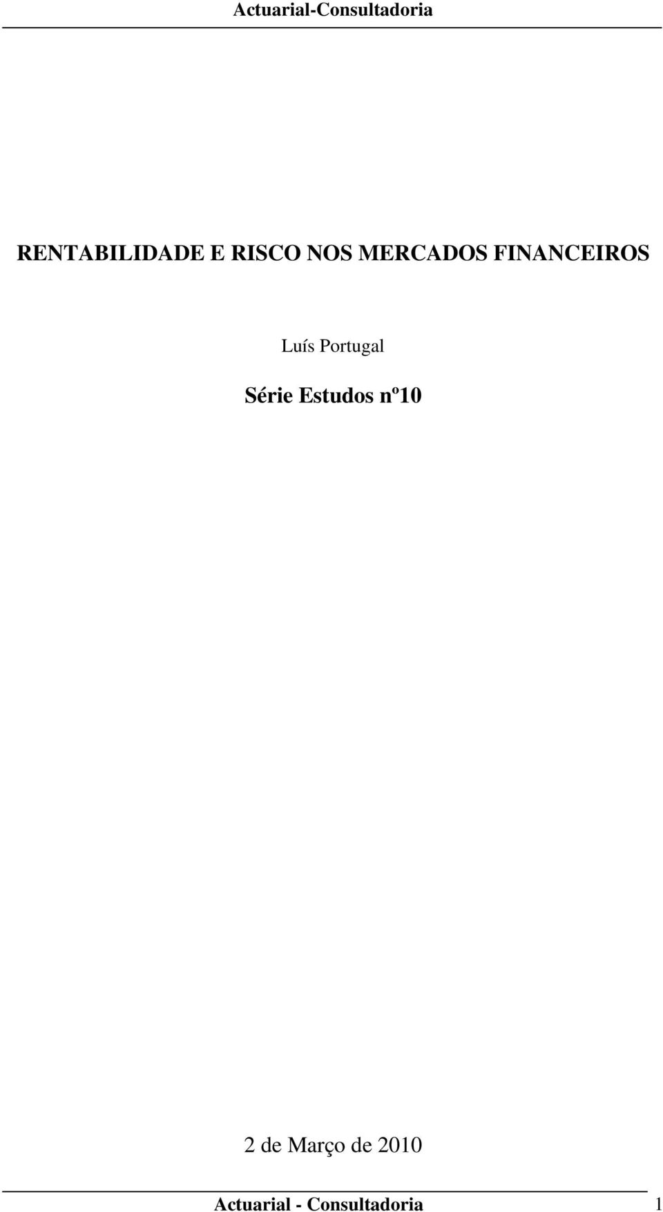 Portugal Série Estudos nº10 2