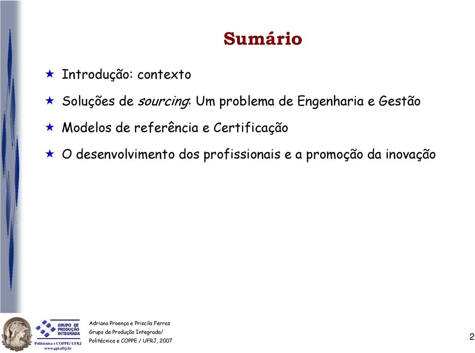 Modelos de referência e Certificação O