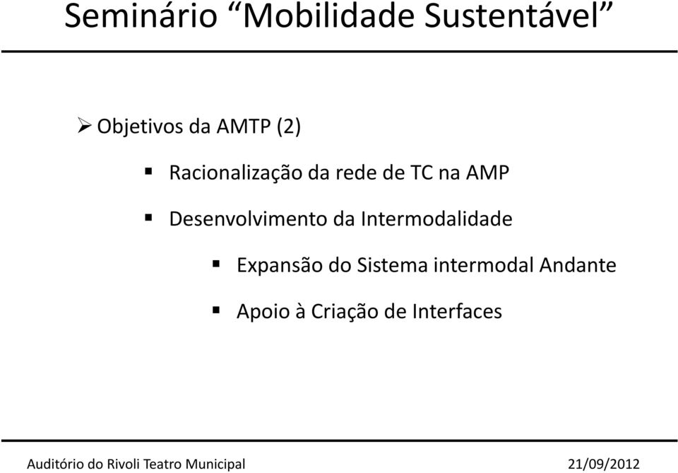 Intermodalidade Expansão do Sistema