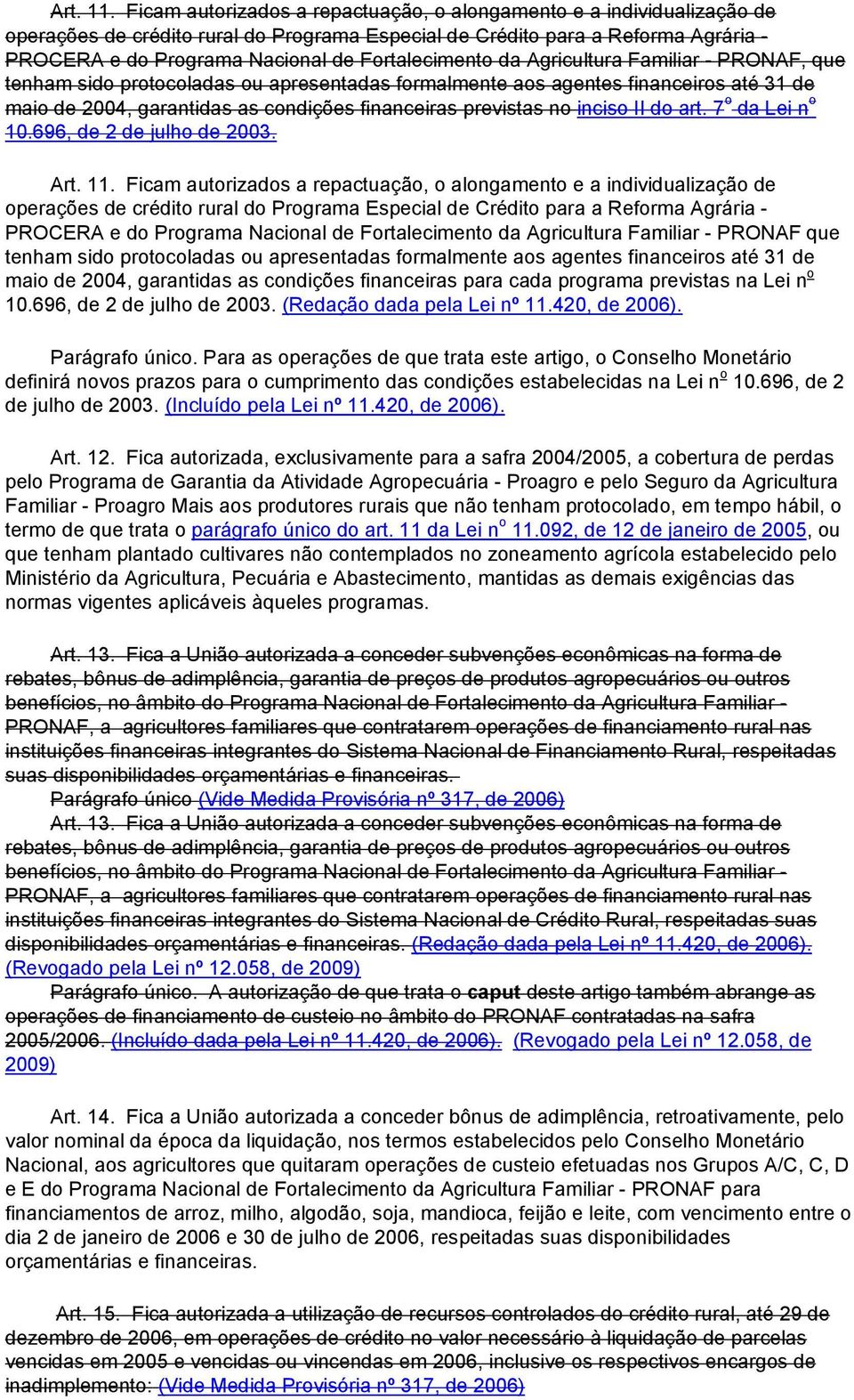 Fortalecimento da Agricultura Familiar - PRONAF, que tenham sido protocoladas ou apresentadas formalmente aos agentes financeiros até 31 de maio de 2004, garantidas as condições financeiras previstas