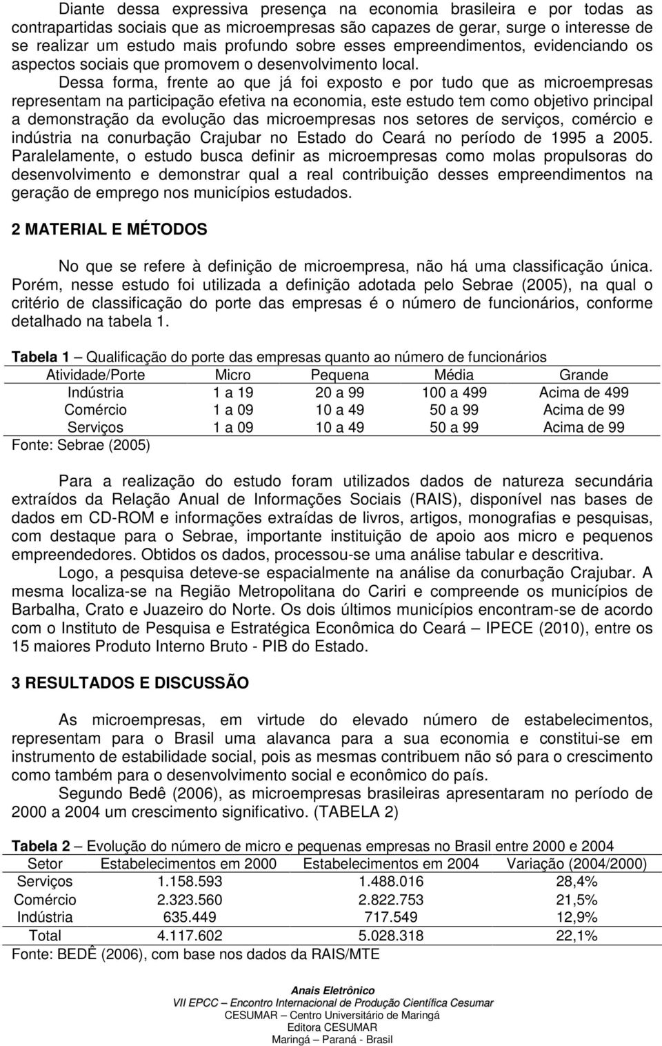 Dessa forma, frente ao que já foi exposto e por tudo que as microempresas representam na participação efetiva na economia, este estudo tem como objetivo principal a demonstração da evolução das