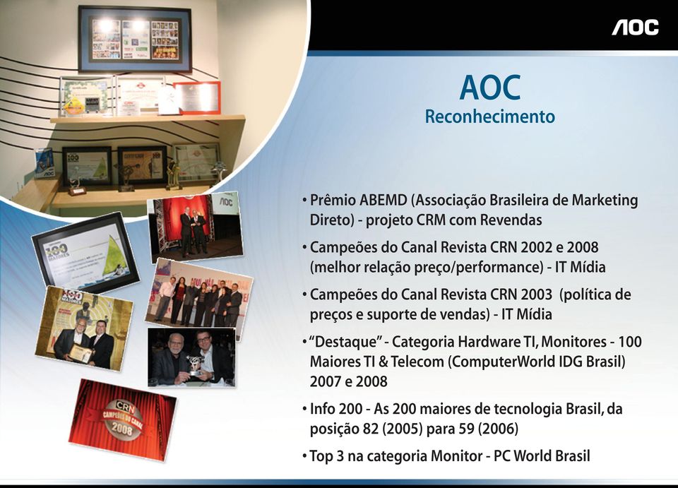 de vendas) - IT Mídia Destaque - Categoria Hardware TI, Monitores - 100 Maiores TI & Telecom (ComputerWorld IDG Brasil) 2007 e