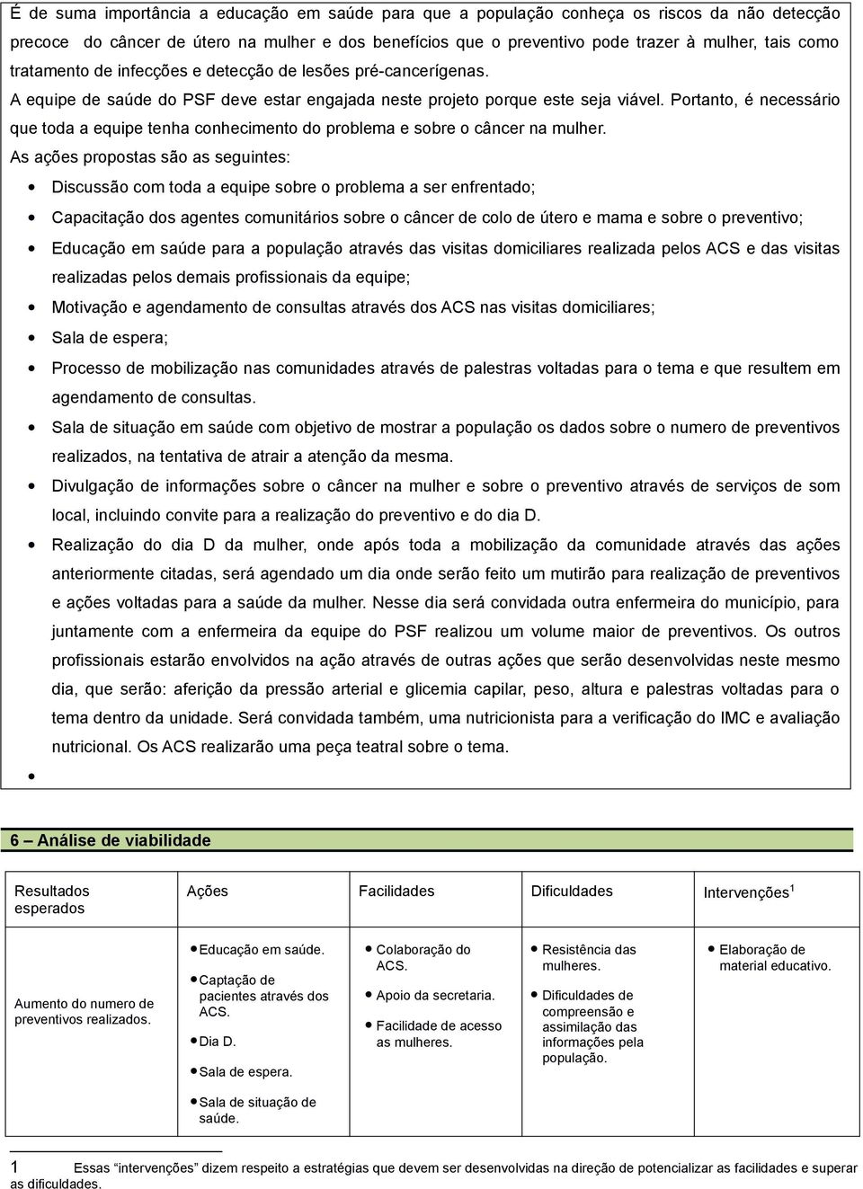 Portanto, é necessário que toda a equipe tenha conhecimento do problema e sobre o câncer na mulher.