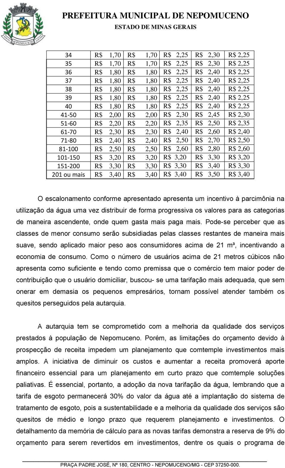 R$ 2,30 R$ 2,30 R$ 2,40 R$ 2,60 R$ 2,40 71-80 R$ 2,40 R$ 2,40 R$ 2,50 R$ 2,70 R$ 2,50 81-100 R$ 2,50 R$ 2,50 R$ 2,60 R$ 2,80 R$ 2,60 101-150 R$ 3,20 R$ 3,20 R$ 3,20 R$ 3,30 R$ 3,20 151-200 R$ 3,30 R$