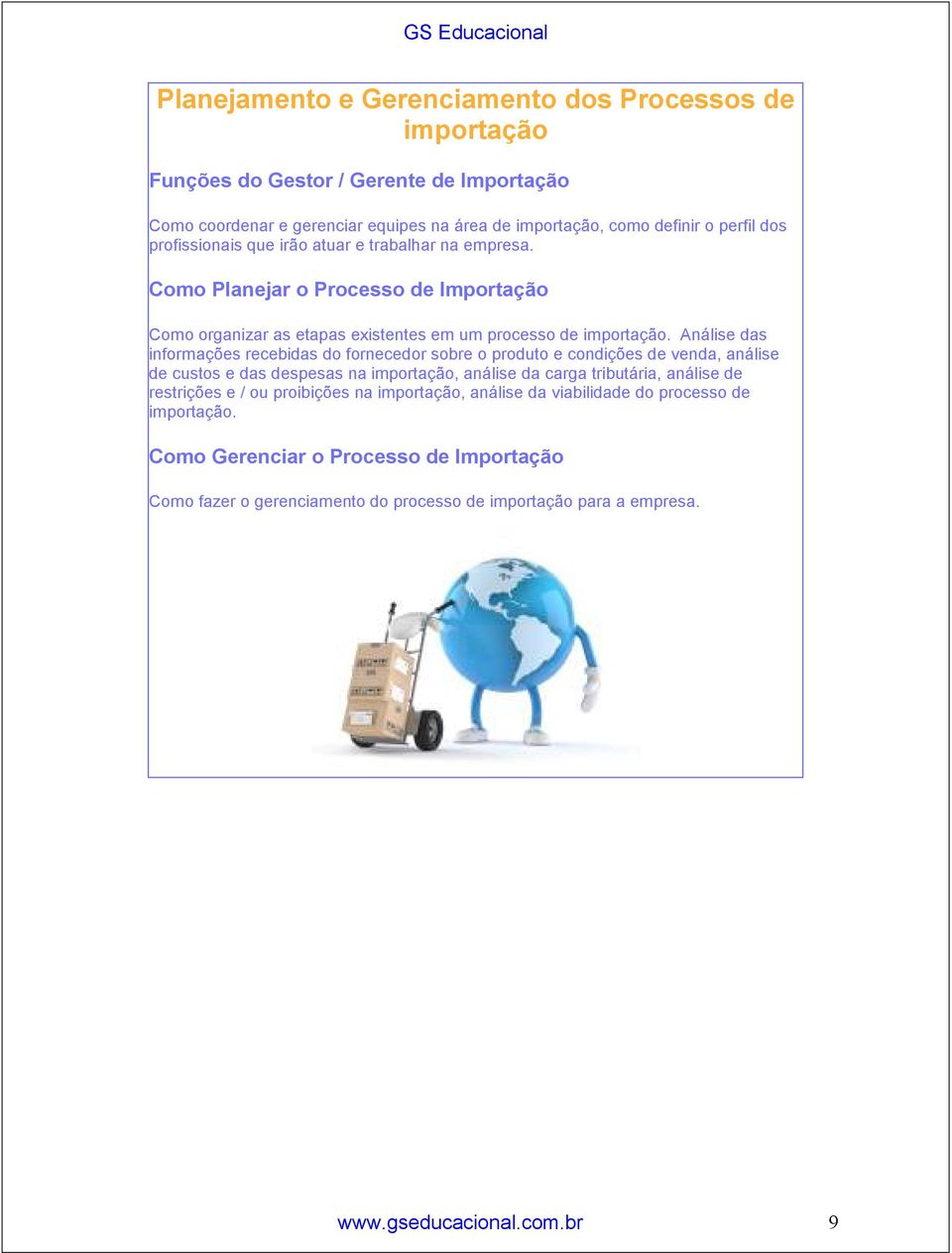 Análise das informações recebidas do fornecedor sobre o produto e condições de venda, análise de custos e das despesas na importação, análise da carga tributária, análise de restrições