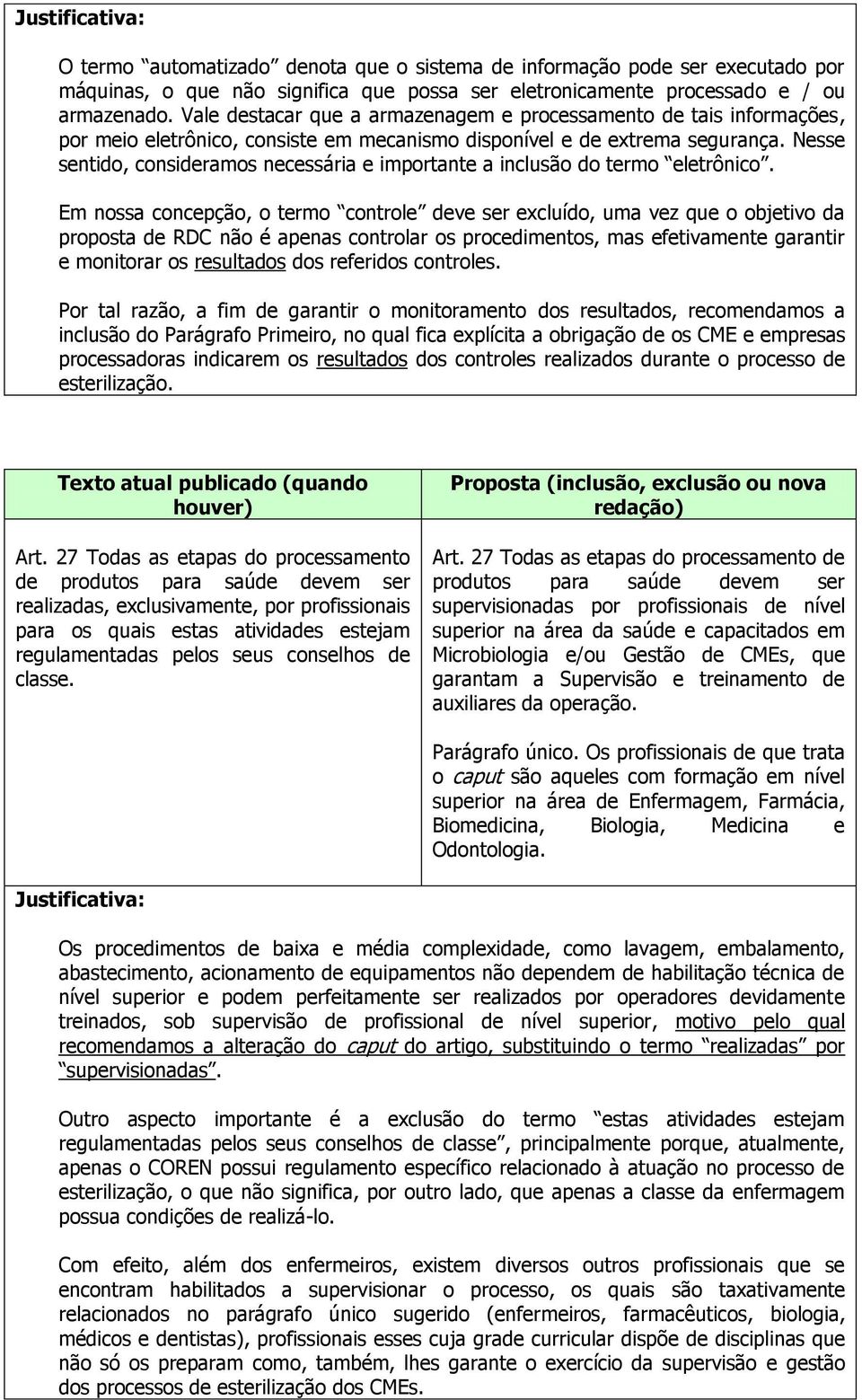 Nesse sentido, consideramos necessária e importante a inclusão do termo eletrônico.