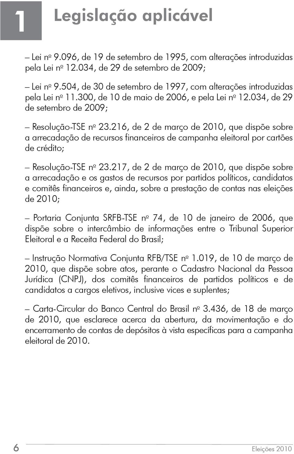 216, de 2 de março de 2010, que dispõe sobre a arrecadação de recursos financeiros de campanha eleitoral por cartões de crédito; Resolução-TSE n o 23.