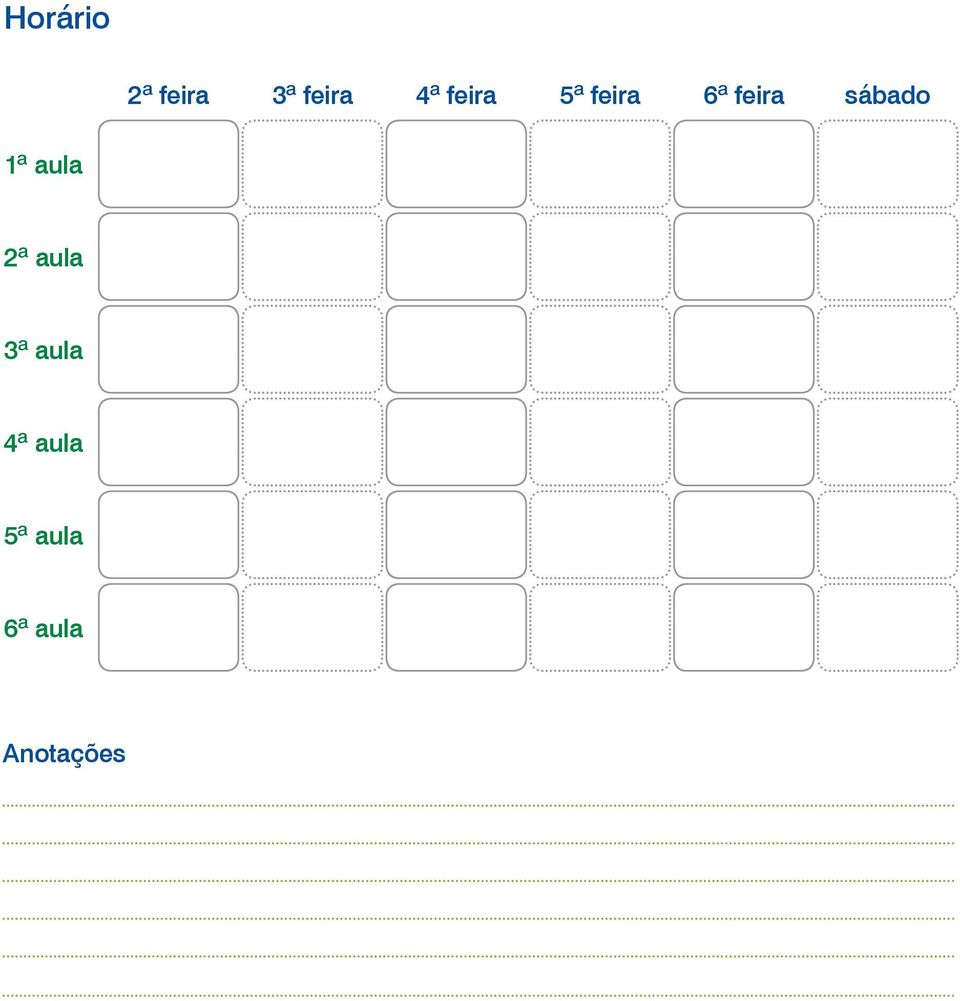 sábado 1ª aula 2ª aula 3ª