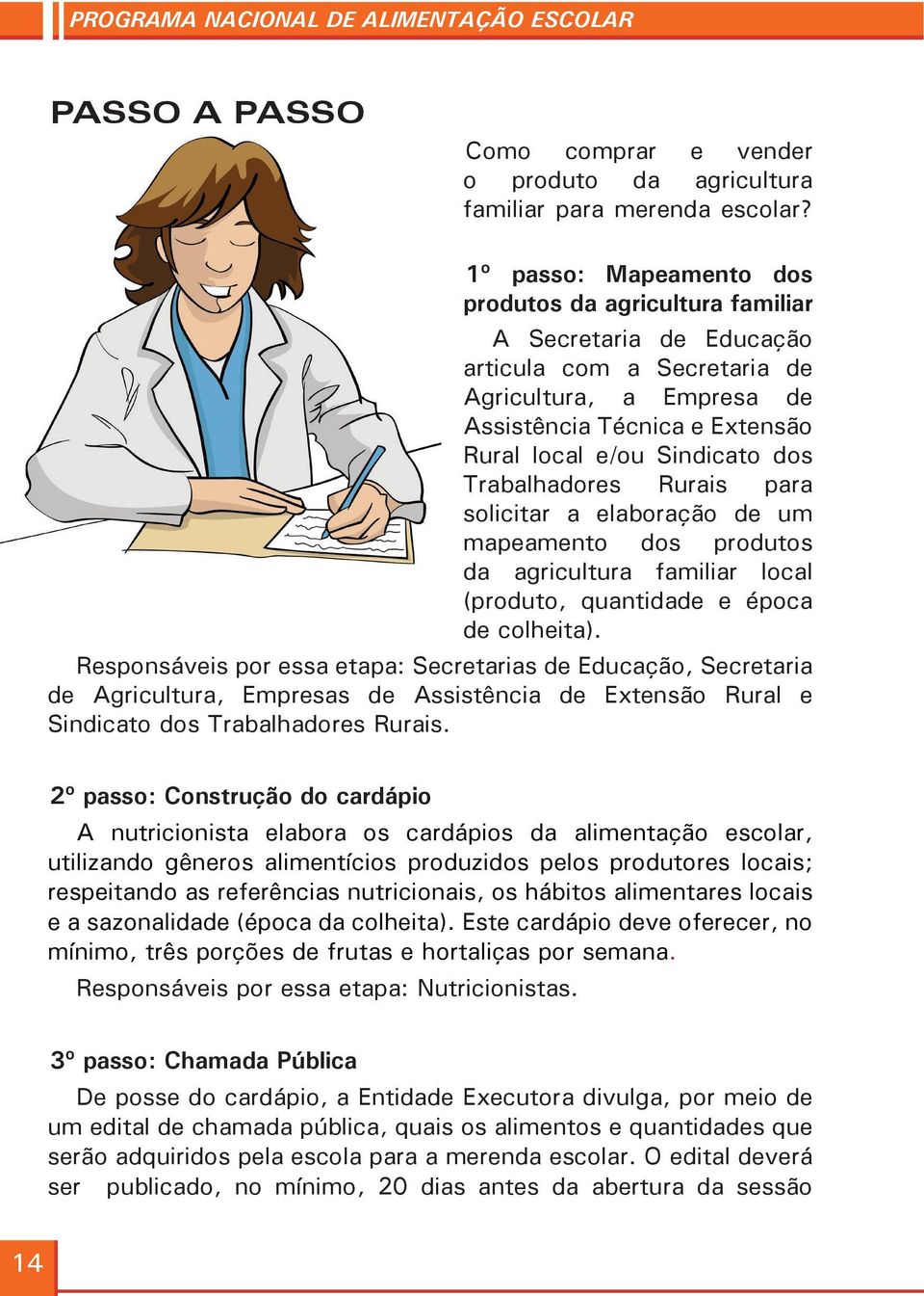 Trabalhadores Rurais para solicitar a elaboração de um mapeamento dos produtos da agricultura familiar local (produto, quantidade e época de colheita).