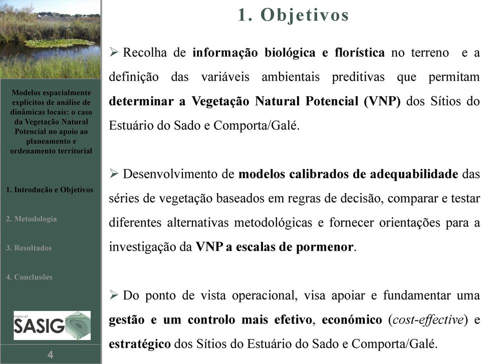 Rsultos fnção s vrávs mbnts prtvs qu prmtm trmnr Vgtção Nturl Potncl (VNP) os Sítos o Estuáro o So Comport/Glé.