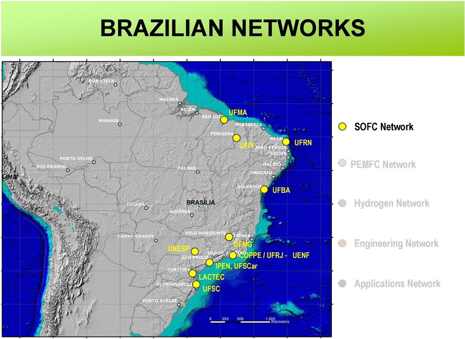 Hydrogen Network CAMPO GRANDE UNESP CURITIBA FLORIANÓPOLIS PORTO ALEGRE BELO HORIZONTE VITÓRIA UFMG COPPE / UFRJ -