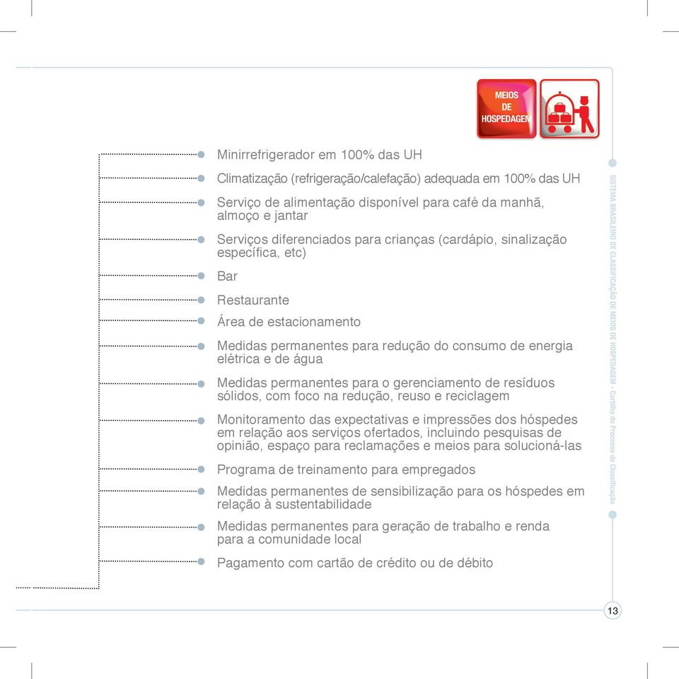 gerenciamento de resíduos sólidos, com foco na redução, reuso e reciclagem Monitoramento das expectativas e impressões dos hóspedes em relação aos serviços ofertados, incluindo pesquisas de opinião,