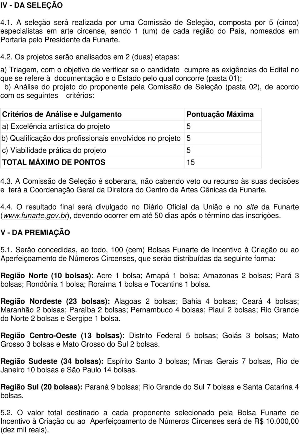 Os projetos serão analisados em 2 (duas) etapas: a) Triagem, com o objetivo de verificar se o candidato cumpre as exigências do Edital no que se refere à documentação e o Estado pelo qual concorre