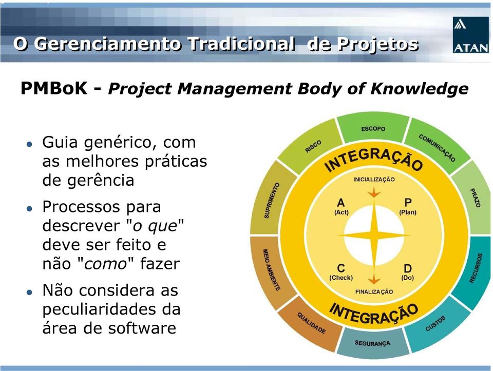 práticas de gerência Processos para descrever "o que" deve ser