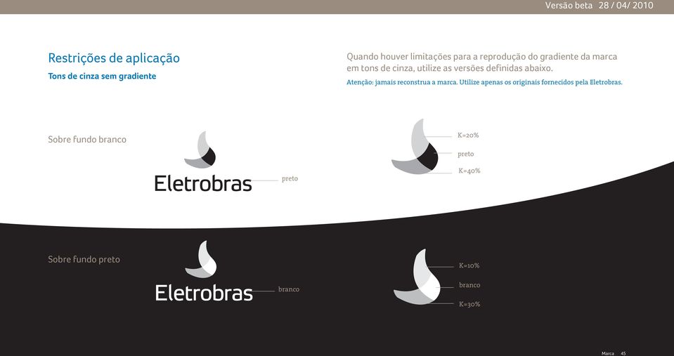 Atenção: jamais reconstrua a marca.