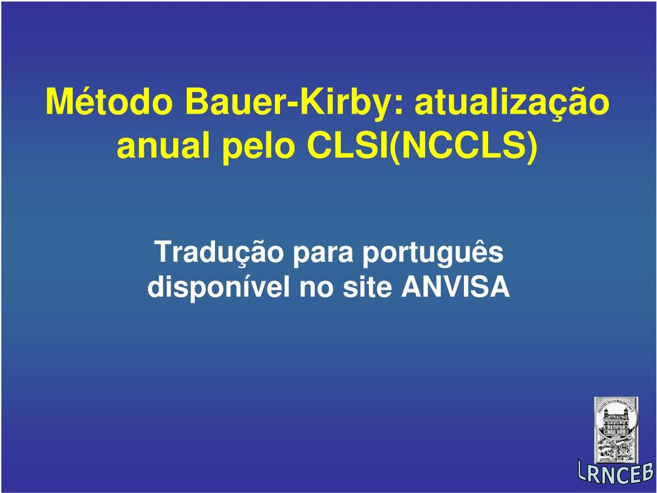 CLSI(NCCLS) Tradução para