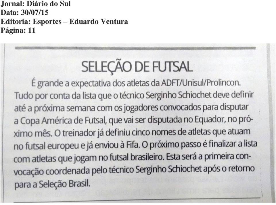 Editoria: Esportes