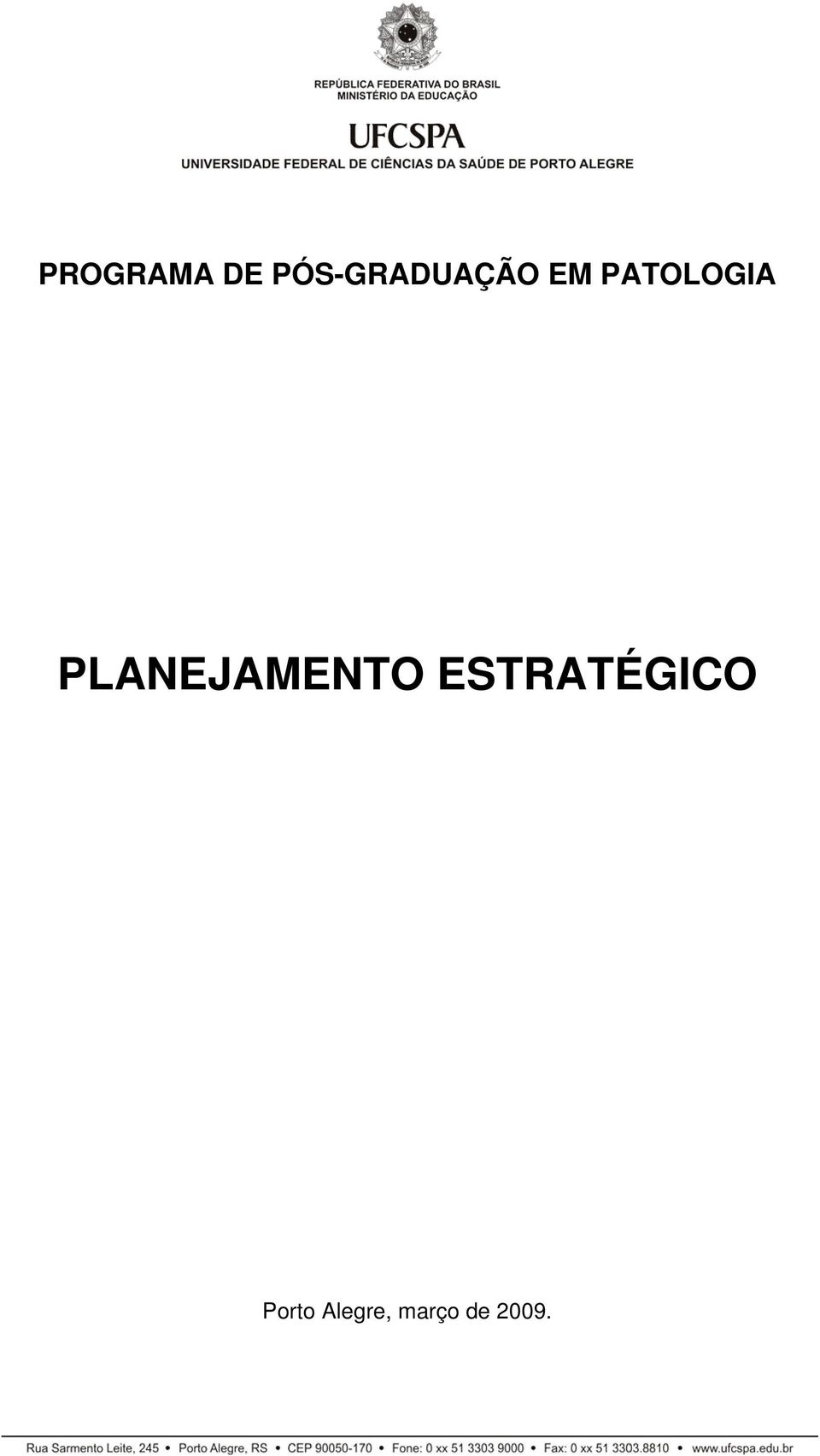 PATOLOGIA PLANEJAMENTO