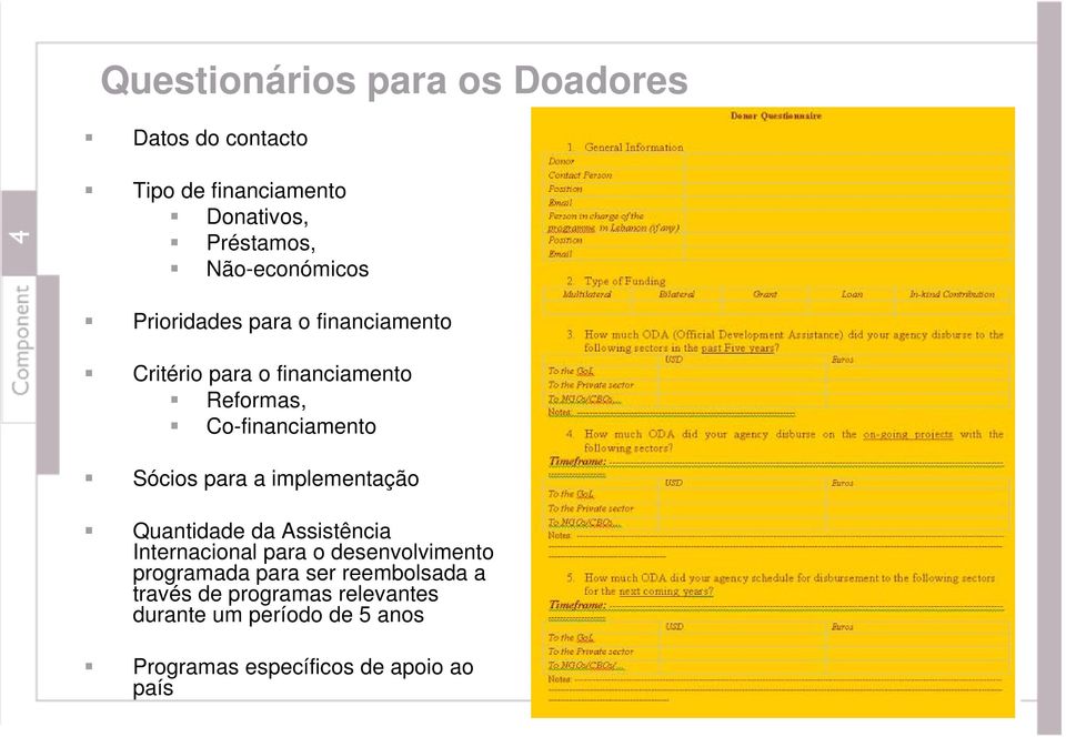 Sócios para a implementação Quantidade da Assistência Internacional para o desenvolvimento programada