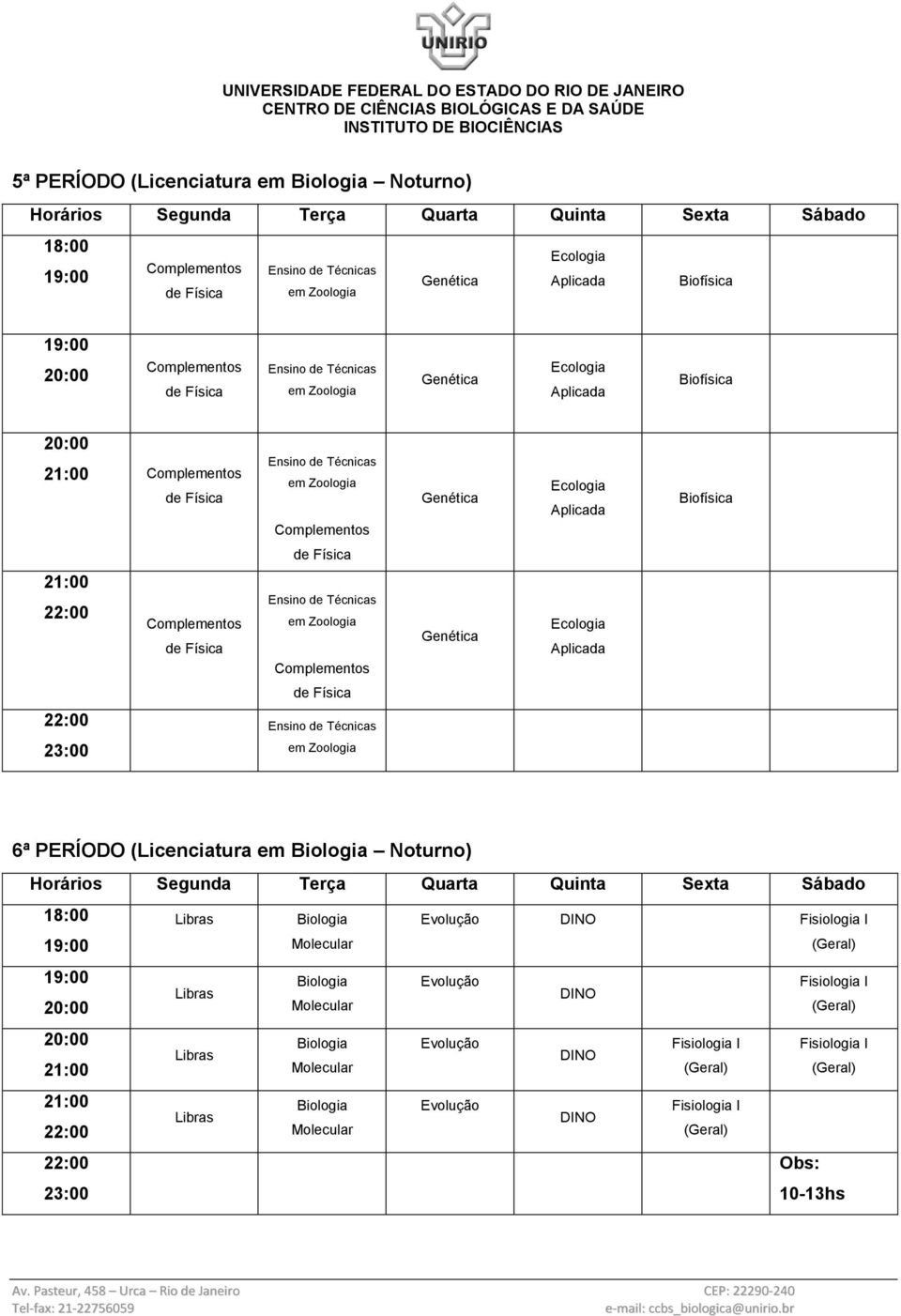 Noturno) 6ª PERÍODO 