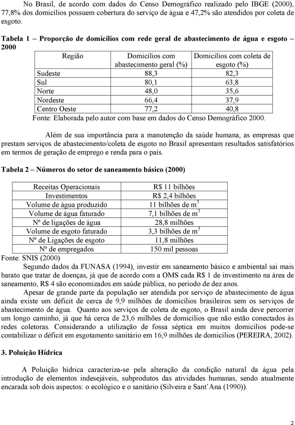 63,8 Norte 48,0 35,6 Nordeste 66,4 37,9 Centro Oeste 77,2 40,8 Fonte: Elaborada pelo autor com base em dados do Censo Demográfico 2000.