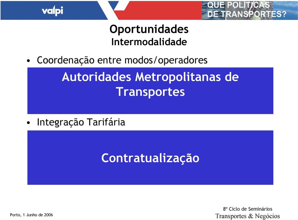 de O regulador Transportes não pode, ser operador.